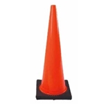 Vinyl Traffic Cone w/ Black Base 18" Height Red/Orange