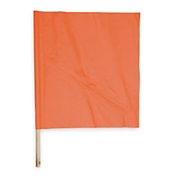 Orange Flag Wood Handle 18"